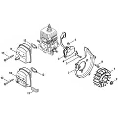 Genuine Stihl BG50 / B - Ignition system, Muffler