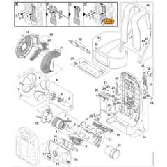 Stihl BGA300.0 - Fan And Motor Assembly, Motor Housing, Backplate - Parts Diagram
