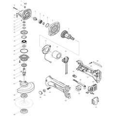 Makita BGA450 - Cordless Grinder 115mm - Power Tool Diagram