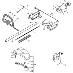 BJ 325 - 2010 - 285220003/09 - Castel Garden Brushcutter Handle Transmission Diagram