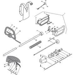 BJ 345 - 2010-2011 - 285420003/10 - Castel Garden Brushcutter Handle Transmission Diagram