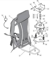 BJ 345 F - 2010-2011 - 285422013/M10 - Mountfield Brushcutter Backpack Diagram