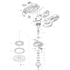 Makita BO001CG - Bp Random Orbit Sander - Power Tool Diagram