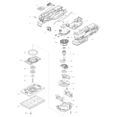 Makita BO005CG - Battery Powered Orbital Sander - Power Tool Diagram