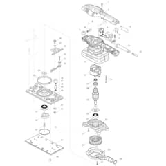 Makita BO3711 - Finishing Sander - Power Tool Diagram