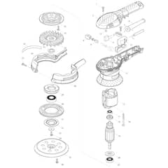 Makita BO5040 - 125mm Random Orbit Sander - Power Tool Diagram