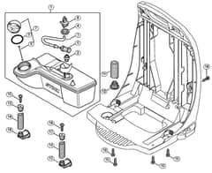 Genuine Stihl BR450 / J - Fuel tank, AV system