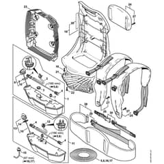 Genuine Stihl BR600 / K - Fuel tank, Backplate