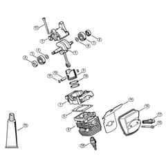 Genuine Stihl BT45 / A - Crankcase, Cylinder, Muffler