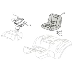 Cobra BT84HCB - Tractor Seat and Steering Wheel Diagram