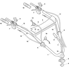 BTS 50 (K800H) - Bertolini Flail Mower Adjustable handle-bar and control box Diagram