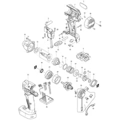 Makita BTW074 - Cordless Impact Wrench - Power Tool Diagram