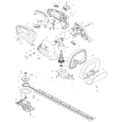Makita BUH650 - 650mm Cordless Hedge Trimmer - Power Tool Diagram