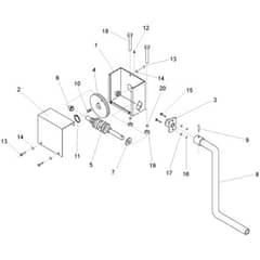 Belle BWE 150-200-250 - Crank Handle Assembly (BWE-150K-150KJ-200K-200KJ)