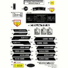 Countax C25 4Wd Kawasaki Engine - From 01-01-2011 To 01-12-2013 - 13 Decals