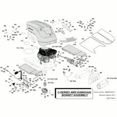 Countax C600 4Wd Kawasaki Engine - From 01-01-2011 To 01-12-2013 - 2 Bonnet