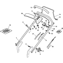 CA 534 TRHM - 2009 - 292163031/CN - Castel Garden Rotary Mower Handle Upper Part Diagram