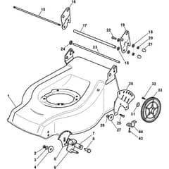 CA 534 W TR - 2009 - 291537123/R - Castel Garden Rotary Mower Deck and Height Adjusting Diagram