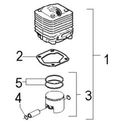 McCulloch CABRIO PLUS 467 B PREFIX 02 - 2007-01 - Cylinder Piston (1) Parts Diagram
