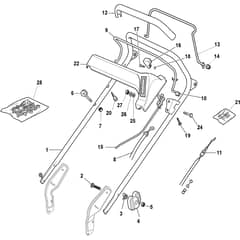 CASTEL PLUS - 2003 - 292153423/Y - Castel Garden Rotary Mower Handle Upper Part Diagram