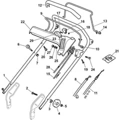 CASTEL PLUS - 2004 - 292153523/Y - Castel Garden Rotary Mower Handle Upper Part Diagram