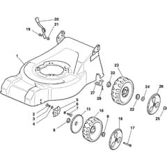 CG 464 TR-T - 2004 - 293596016/03 - Castel Garden Rotary Mower Deck and Height Adjusting Diagram