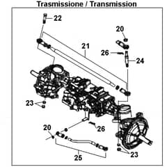 CHEYENNE (B&S) - 2017 - Oleo-Mac Ride On Mower Front axle transmission Diagram