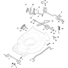 COLLECTOR 48 S B - 2019-2022 - 2L0482028/ST1 - Stiga Rotary Mower Deck and Height Adjusting Diagram