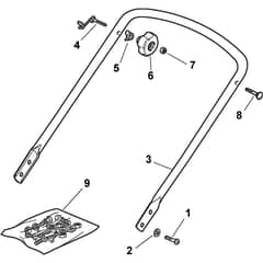 COMBI 46 S B - 2009-2010 - 299274621/ST9 - Stiga Rotary Mower Handle Lower Part Diagram
