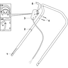 Combi 48 E - 2018-2019 - 295487068/STX - Stiga Rotary Mower Handle, Upper Part Diagram