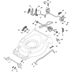 COMBI 48 SQ B - 2019-2024 - 2L0486828/ST1 - Stiga Rotary Mower Deck and Height Adjusting Diagram
