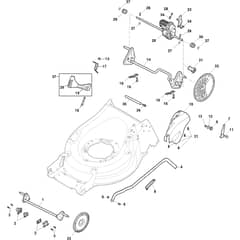 COMBI 50 SQ DAE - 2019-2020 - 294507878/ST1 - Stiga Rotary Mower Deck and Height Adjusting Diagram