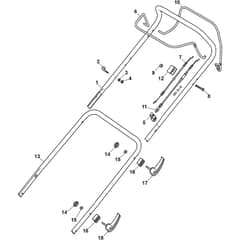 COMBI 50 SQ H - 2024-2025 - 294502838/ST1 - Stiga Rotary Mower Handle Upper Part Diagram