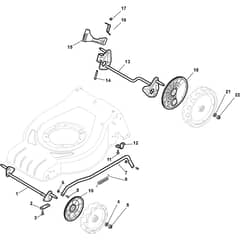 COMBI 53 S - 2012-2013 - 295536044/S12 - Stiga Rotary Mower Deck and Height Adjusting Diagram