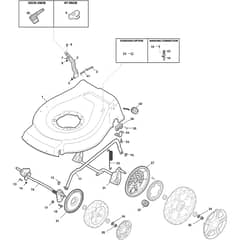 COMBI 53 SQ BW B - 2011 - 299536824/S11 - Stiga Rotary Mower Deck and Height Adjusting Diagram