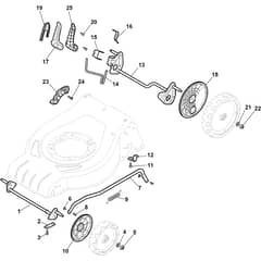 COMBI 53 SQ H - 2018-2019 - 295536838/STX - Stiga Rotary Mower Deck and Height Adjusting Diagram