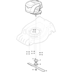COMBI 548e S - 2025 - 2L0486108/ST1 - Stiga Rotary Mower Blade and Hub Diagram