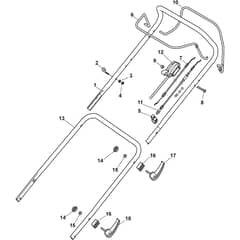 COMBI 55 SQ - 2018 - 294556848/STX - Stiga Rotary Mower Handle Upper Part Diagram