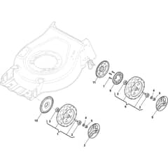 CP1 430 S Li - 2019 - 2L0432063/19 - Castel Garden Rotary Mower Wheel and Hub Cap Diagram
