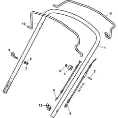CP1 434-S - 2019 - 2L0432043/19 - Castel Garden Rotary Mower Handle Upper Part Diagram