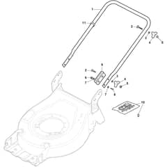 CP1 480 - 2019 - 2L0481093/19 - Castel Garden Rotary Mower Handle Lower Part Diagram