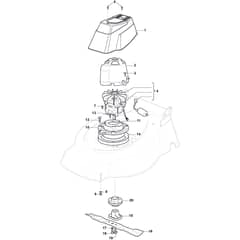 CP1 480 S - 2019 - 2L0482093/19 - Castel Garden Rotary Mower Electric Motor and Blade Diagram