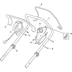 CP1 480 WS Li - 2019 - 2L0486063/19 - Castel Garden Rotary Mower Handle Upper Part Diagram