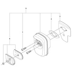 McCulloch CS340 - 966631401 - 2011-03 - Muffler Parts Diagram