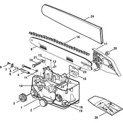 CS 36 - 2003 - 222614002/HS - Castel Garden Chainsaw Crankcase Diagram