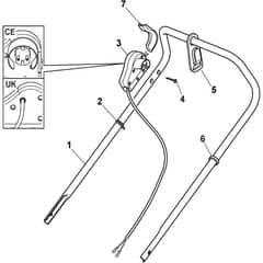 CS 480 Raser - 2015-2021 - 295490663/KS - Castel Garden Rotary Mower Handle Upper Part Diagram