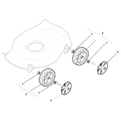 CSC 534-B - 2015-2019 - 295541023/15 - Castel Garden Rotary Mower Wheels and Hub Caps Diagram