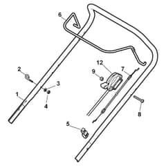 CSC 534-B - 2012-2013 - 295541023/SBM - Castel Garden Rotary Mower Handle Upper Part Diagram