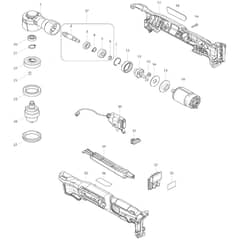 Makita DA332D - 10mm Cordless Angle Drill - Power Tool Diagram