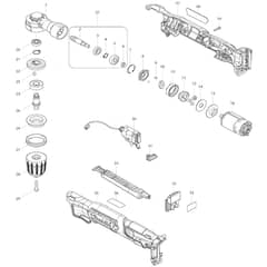 Makita DA333D - 10mm Cordless Angle Drill - Power Tool Diagram